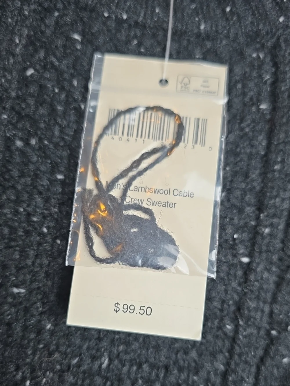 NWT Men's Black Lambswool Cable Knit Sweater – Size XL